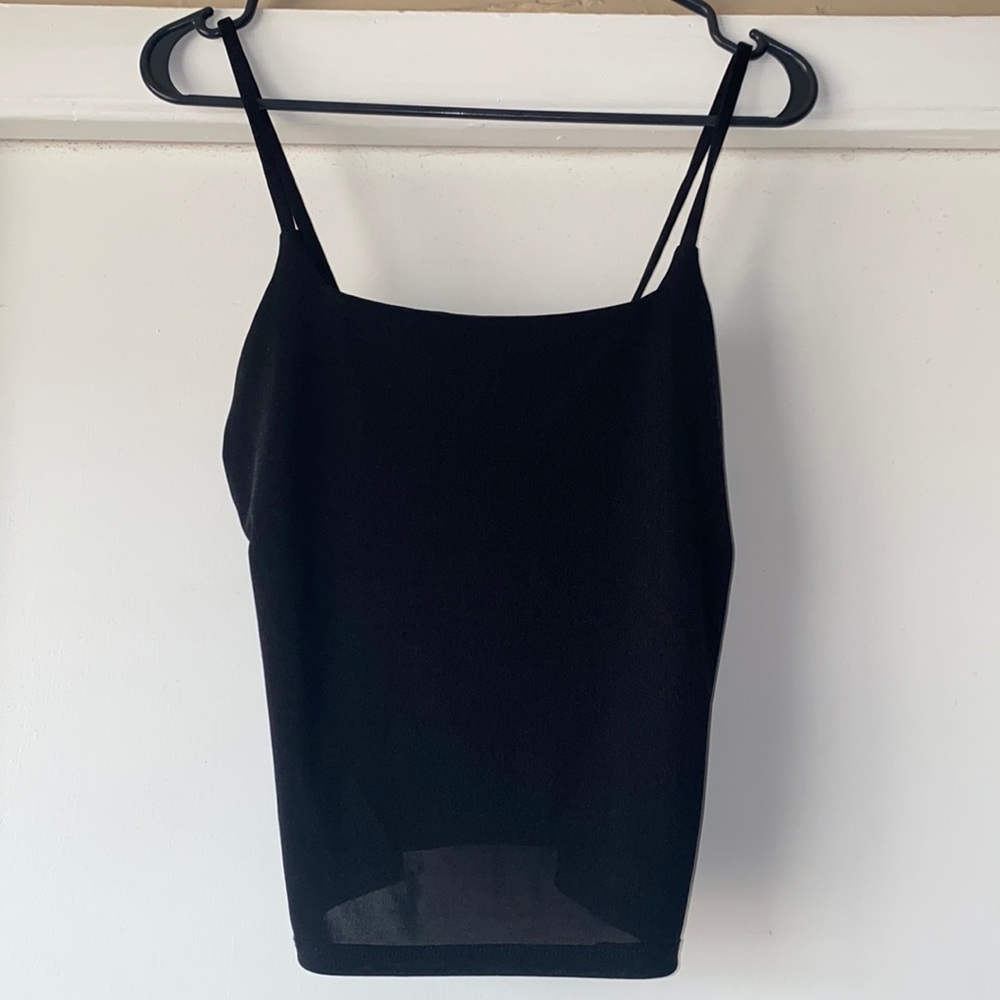 Black crop top tank top